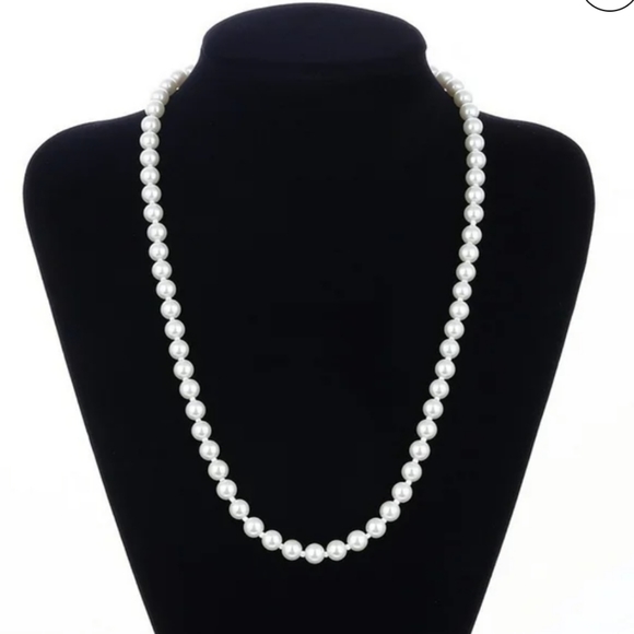 FAUX PEARL Necklace, 29" Long - Picture 1 of 5